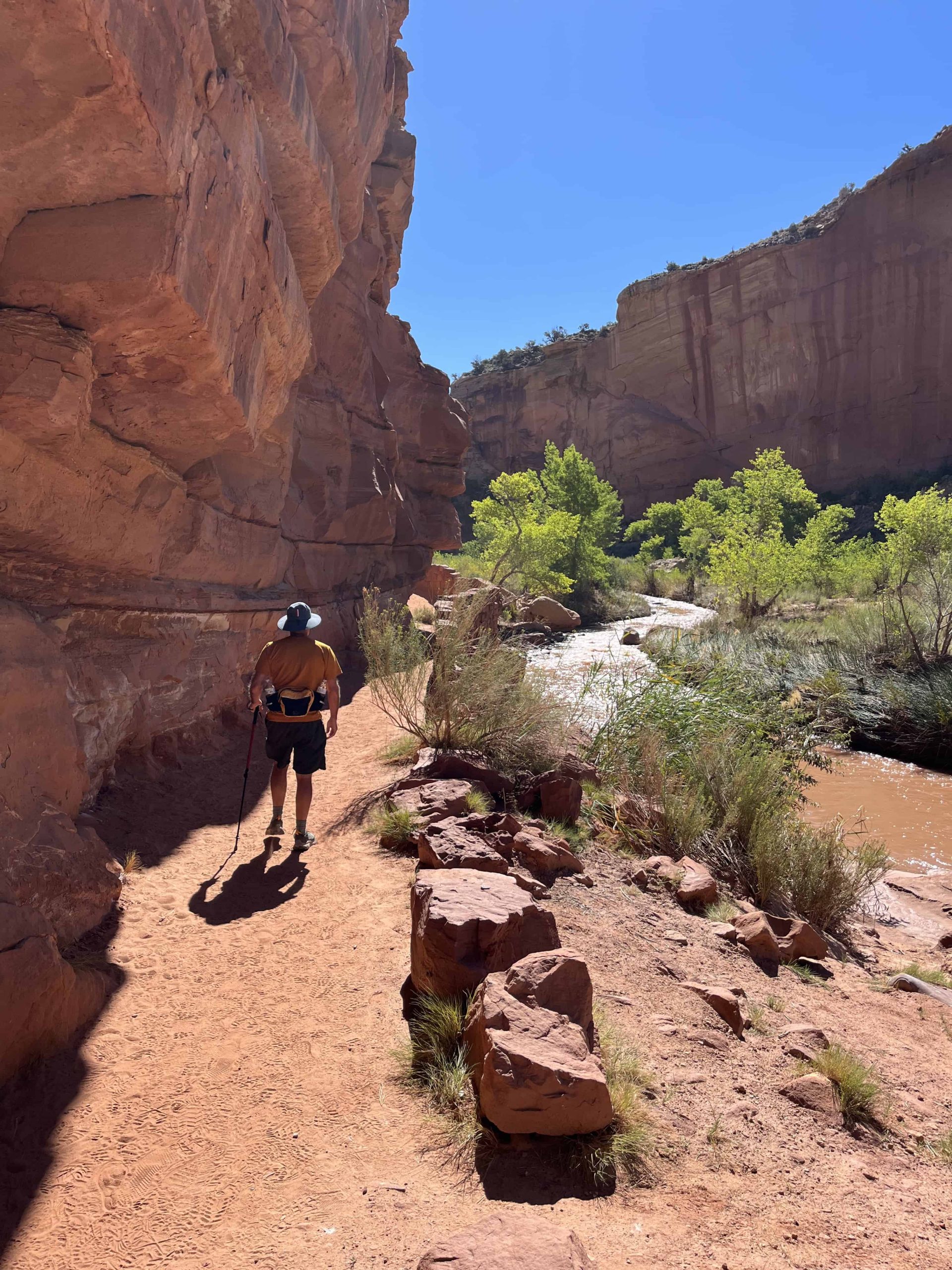The Start of Hickman Bridge hike with stream