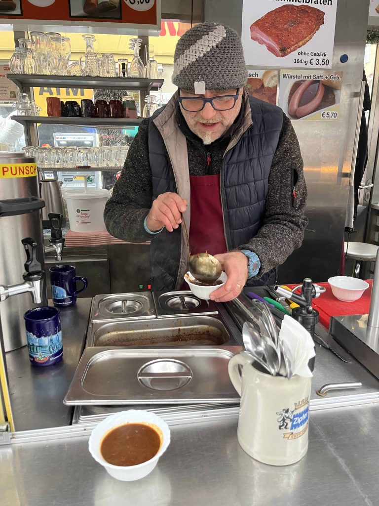 Goulash at a Vienna food market stall