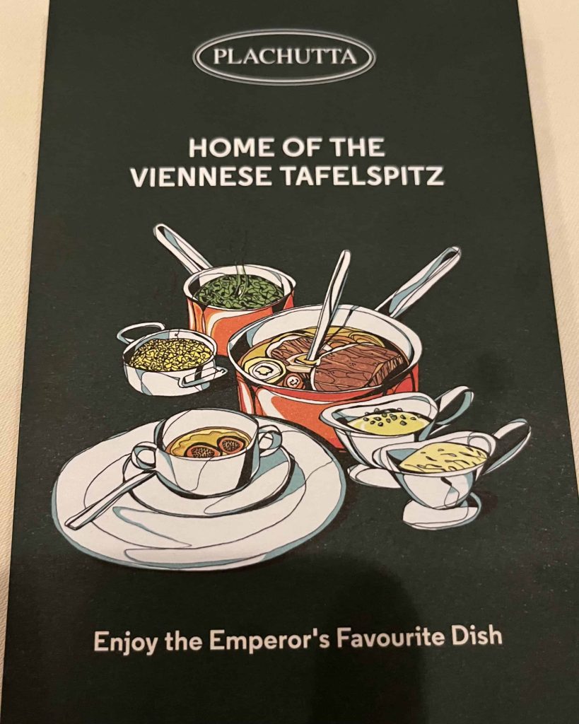 Tafelspitz menu at Plachutta in Vienna.