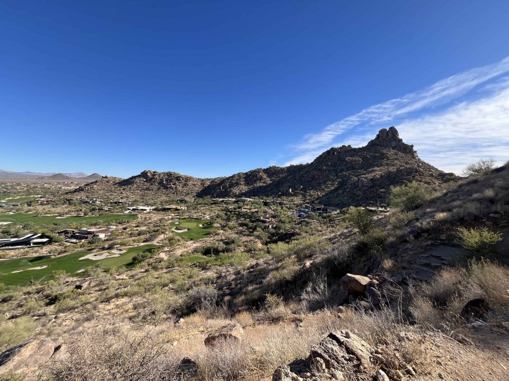 View from Pinnacle Peak during a hike in Phoenix the starting point of an Arizona Road Trip.