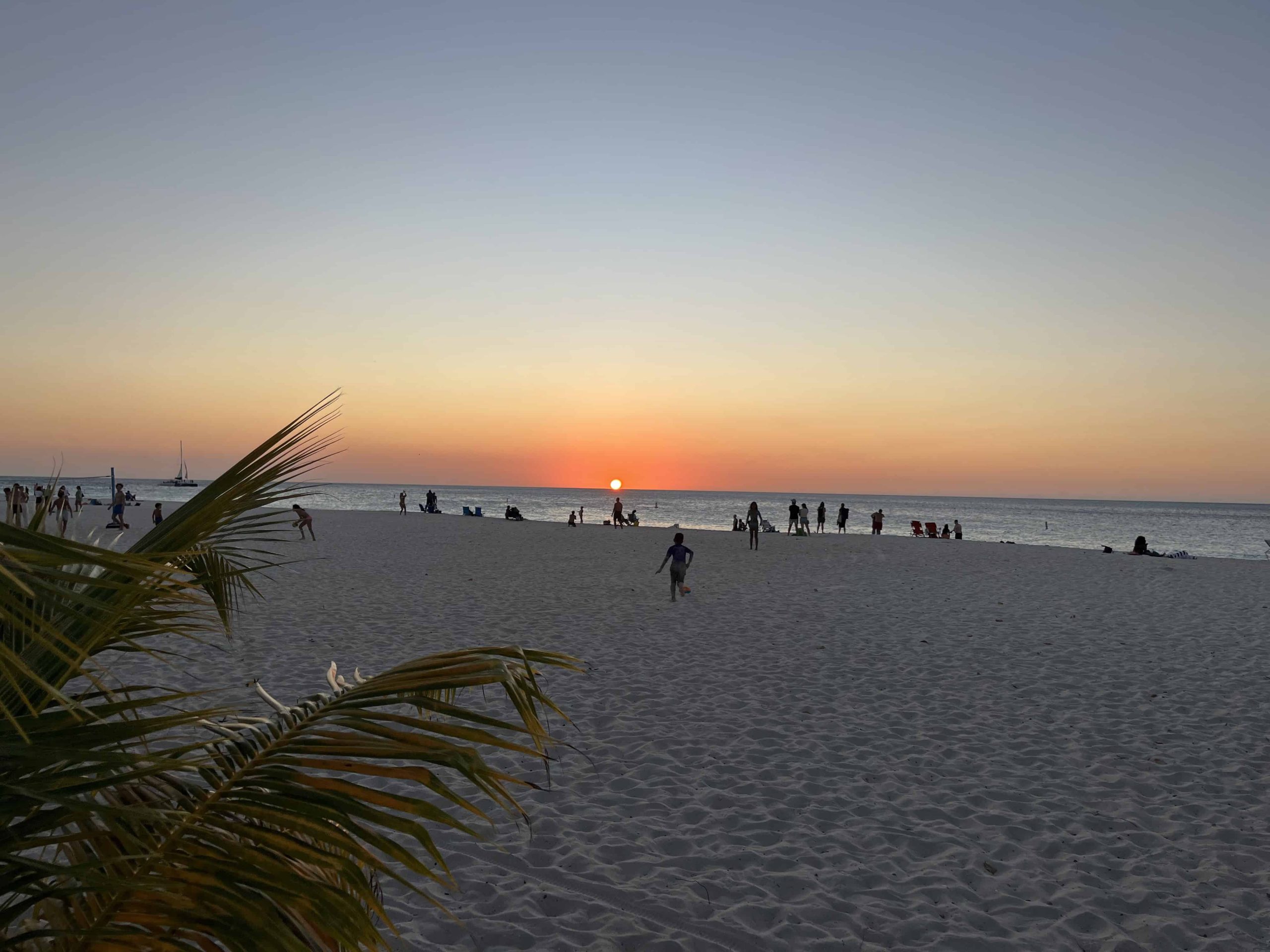 Sunset along Eagle Beach in Aruba.