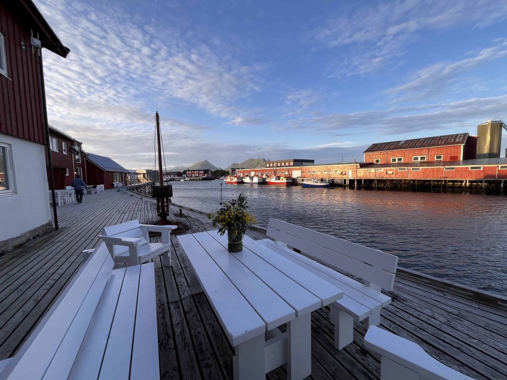 The waterfront at the Hattvika Lodge.