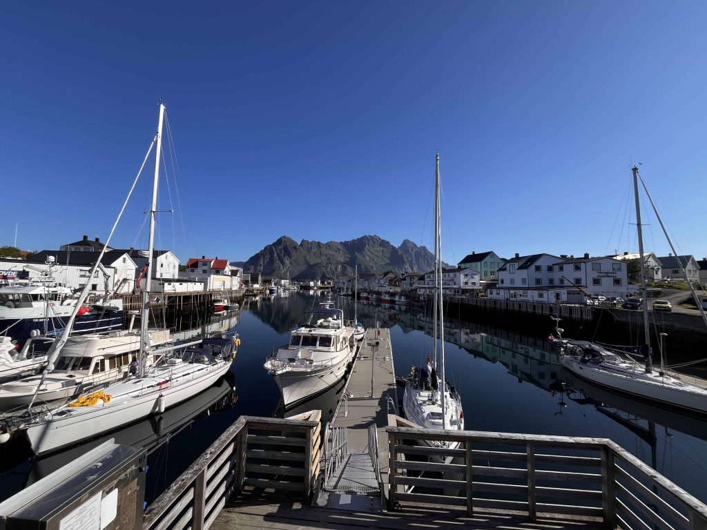 The harbor in Henningsvær, in the Lofoten Islands, a must visit destination for first-time visitors.