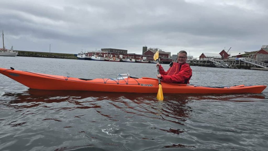 Kayaking in the Lofoten Islands.