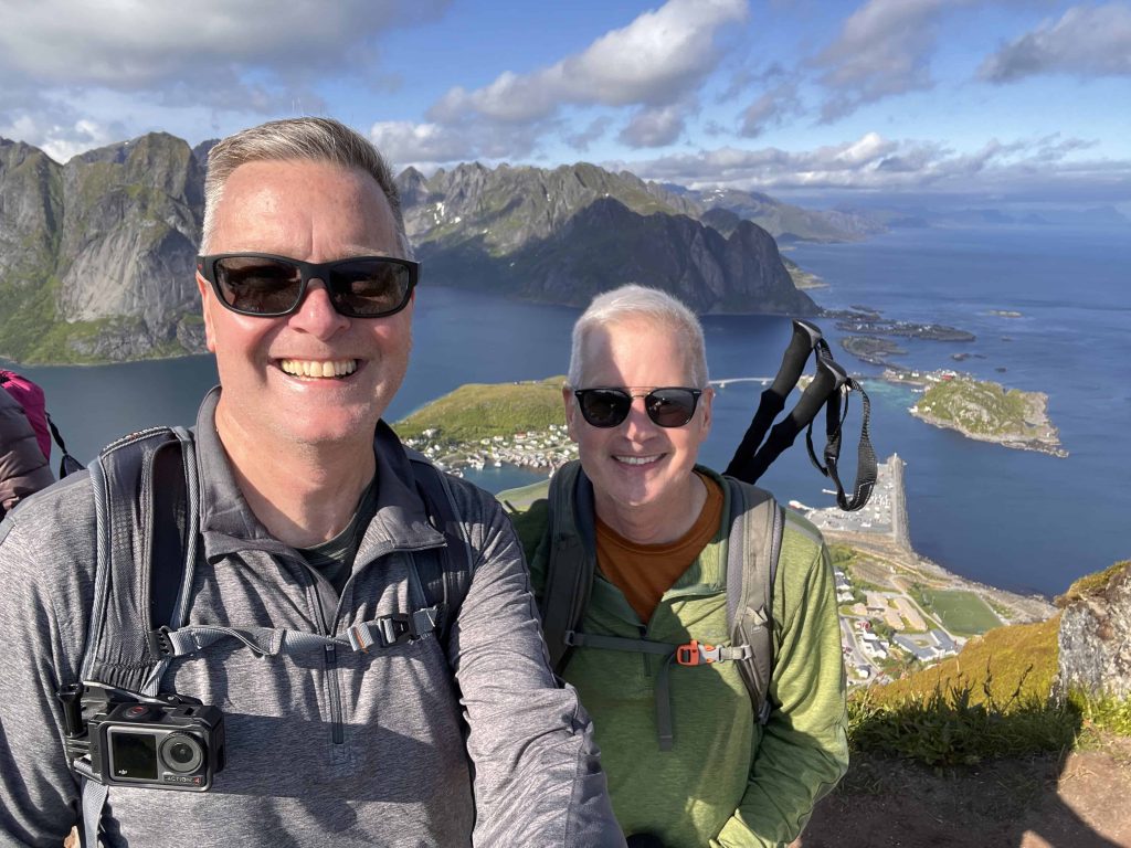 The summit over looking Reine in the Lofoten Islands.