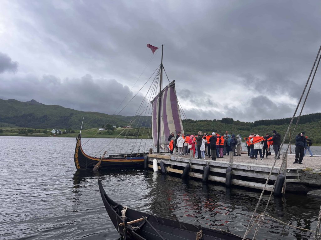 Setting sail at the Viking Museum in the Lofoten Islands.