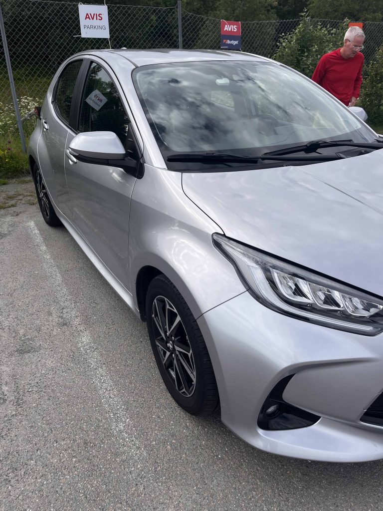 Rental car pick-up in Lofoten Islands, Norway