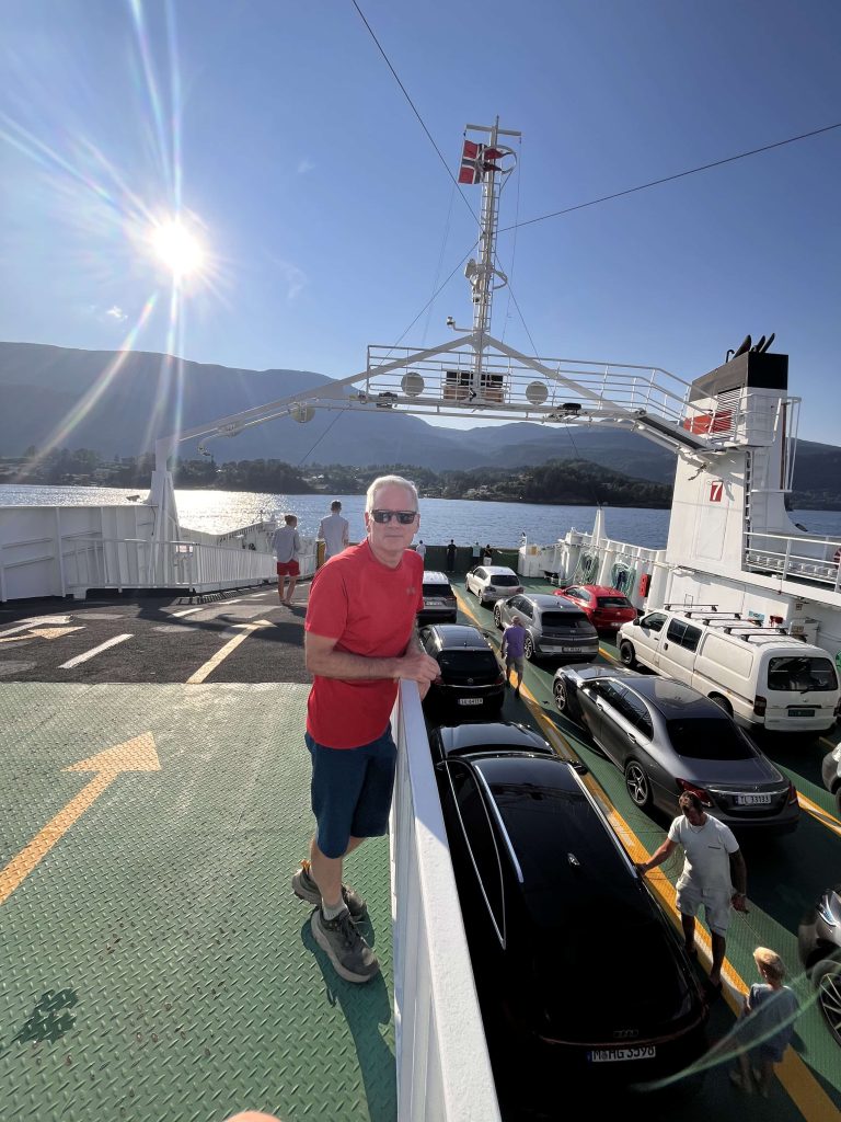 Ferry in Norway with a Rental Car.